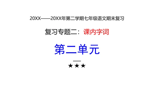 七年级下册语文复习专题二：字词梳理 课件（含截屏）