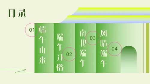 渐变清新新中式端午节介绍PPT模板