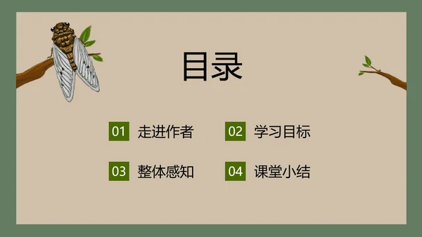 八年级下册蝉课件PPT模板