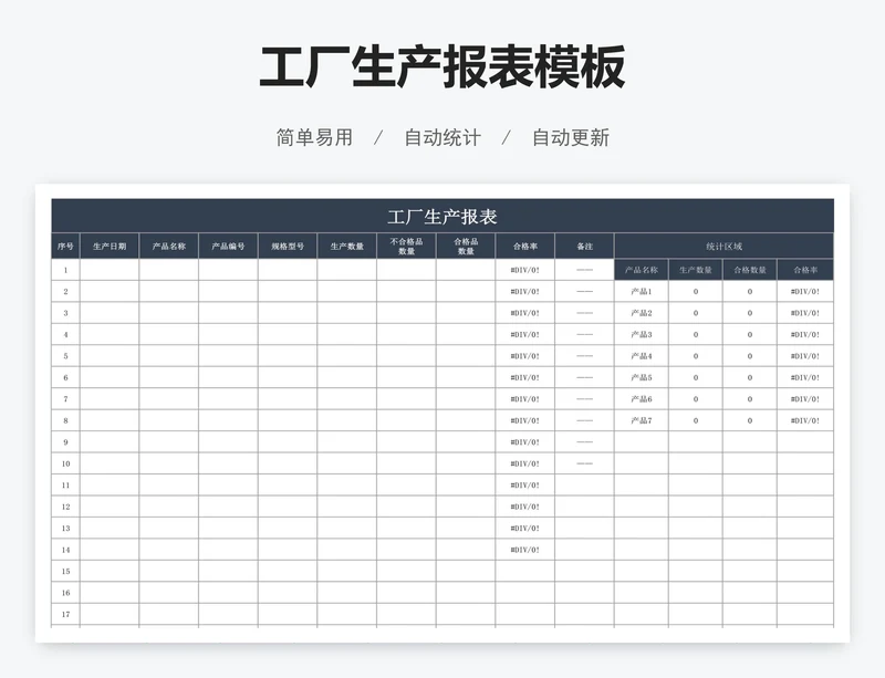 工厂生产报表模板