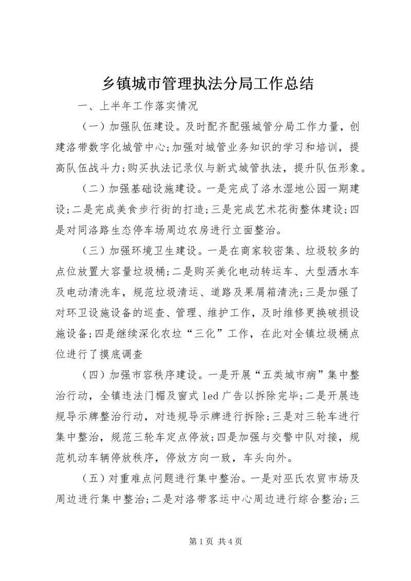 乡镇城市管理执法分局工作总结.docx