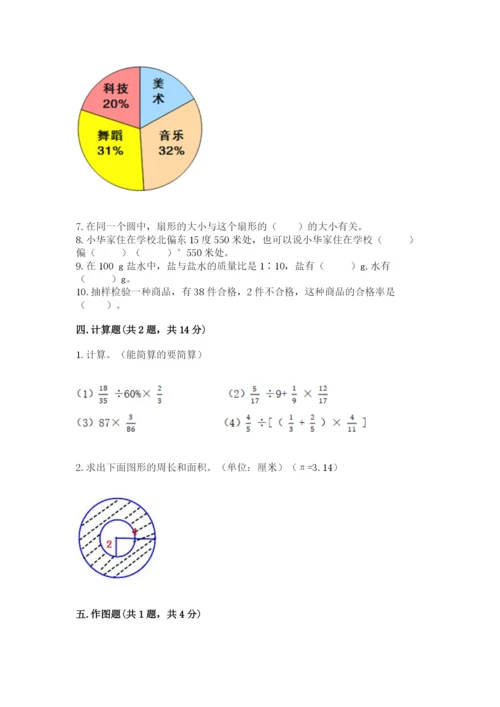 2022六年级上册数学期末考试试卷（轻巧夺冠）.docx
