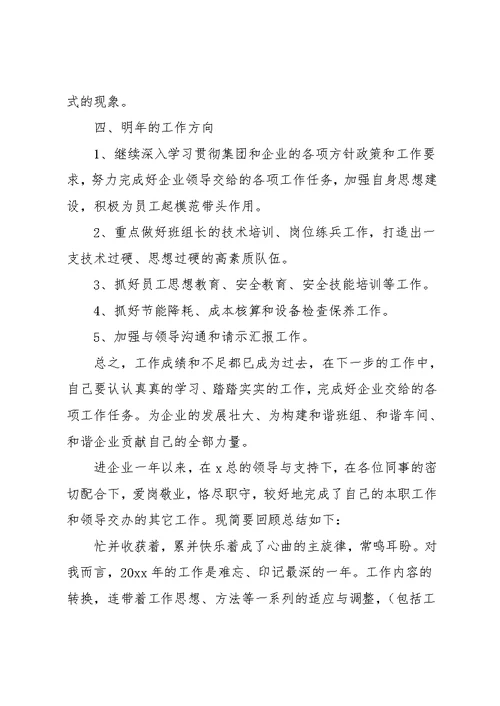 企业员工年终个人工作总结范文(共15页)