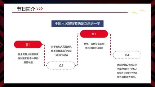 简约大气渐变中国人民警察节主题教育PPT模板