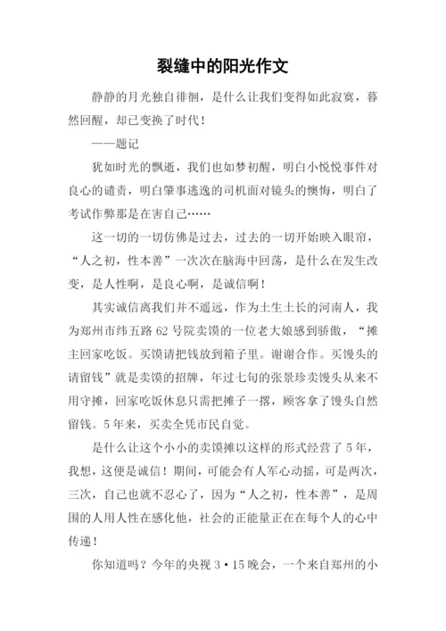 裂缝中的阳光作文.docx