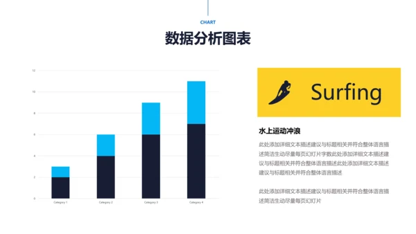 夏日冲浪海上运动乐园俱乐部宣传PPT模板