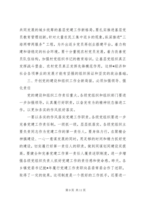 县委组织党建工作会议讲话.docx