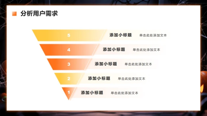 橙色暗黑卡通风万圣节消费趋势商业计划书PPT模板