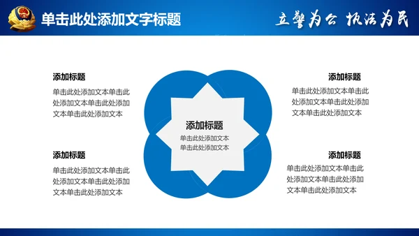 蓝色公安局警察交警队特警派出所民警PPT
