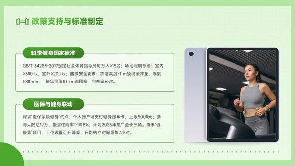 绿色创意风全民健身科学健身你我畅享健康