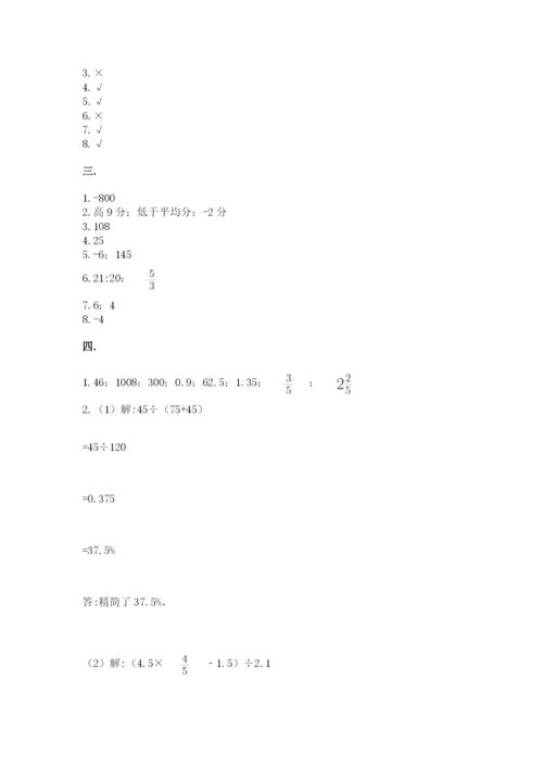 小学六年级数学毕业试题（夺分金卷）.docx