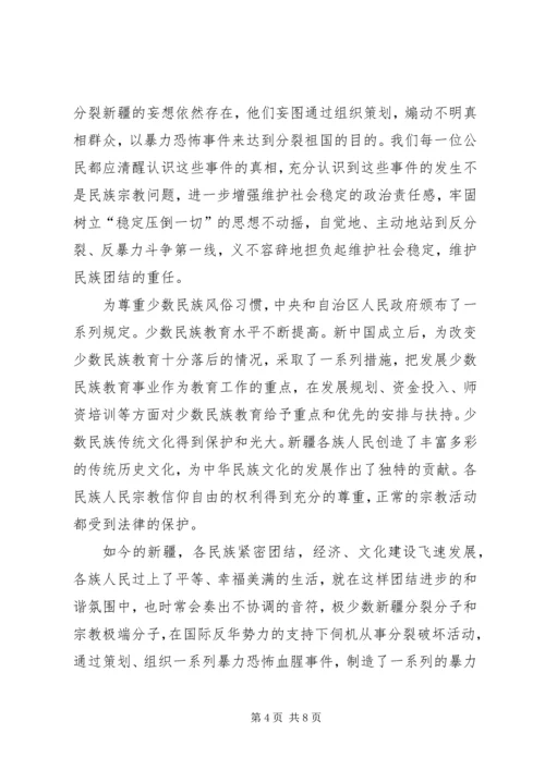 新疆维稳工作心得.docx
