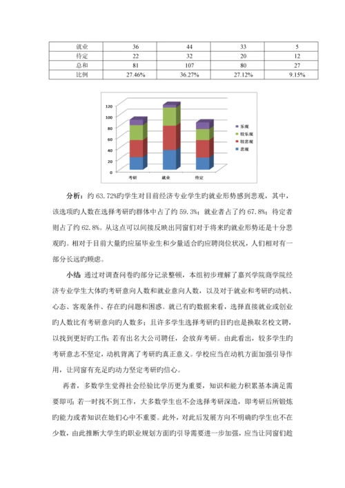 大学生选择考研与就业情况的调查汇总报告.docx