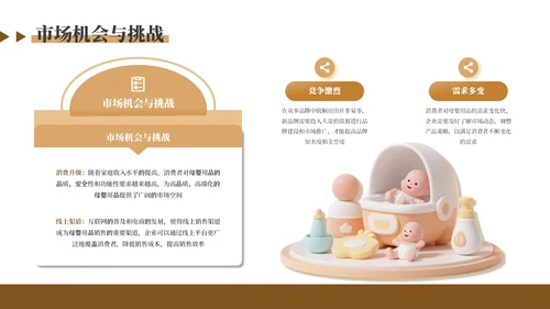 咖色温馨母婴用品产品介绍通用PPT模板