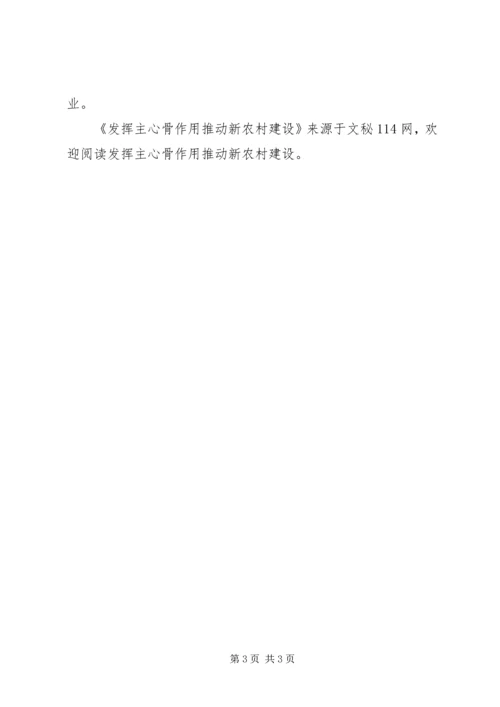 发挥主心骨作用推动新农村建设.docx