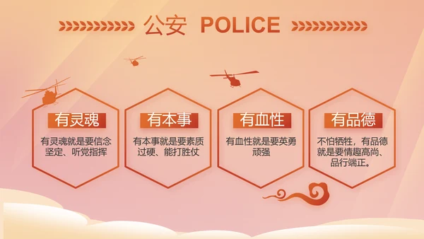红色大气公安警察年终工作总结PPT