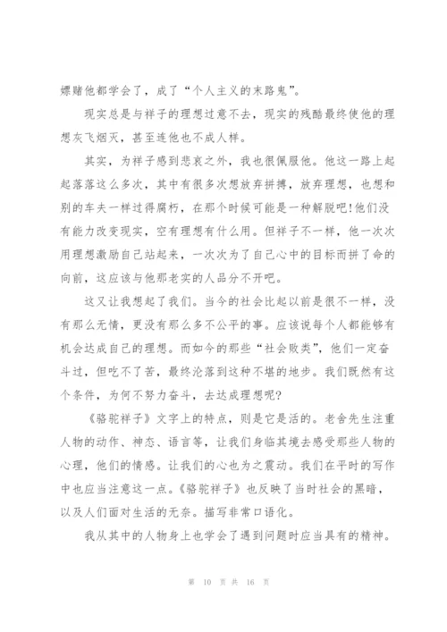 暑假骆驼祥子阅读心得10篇.docx