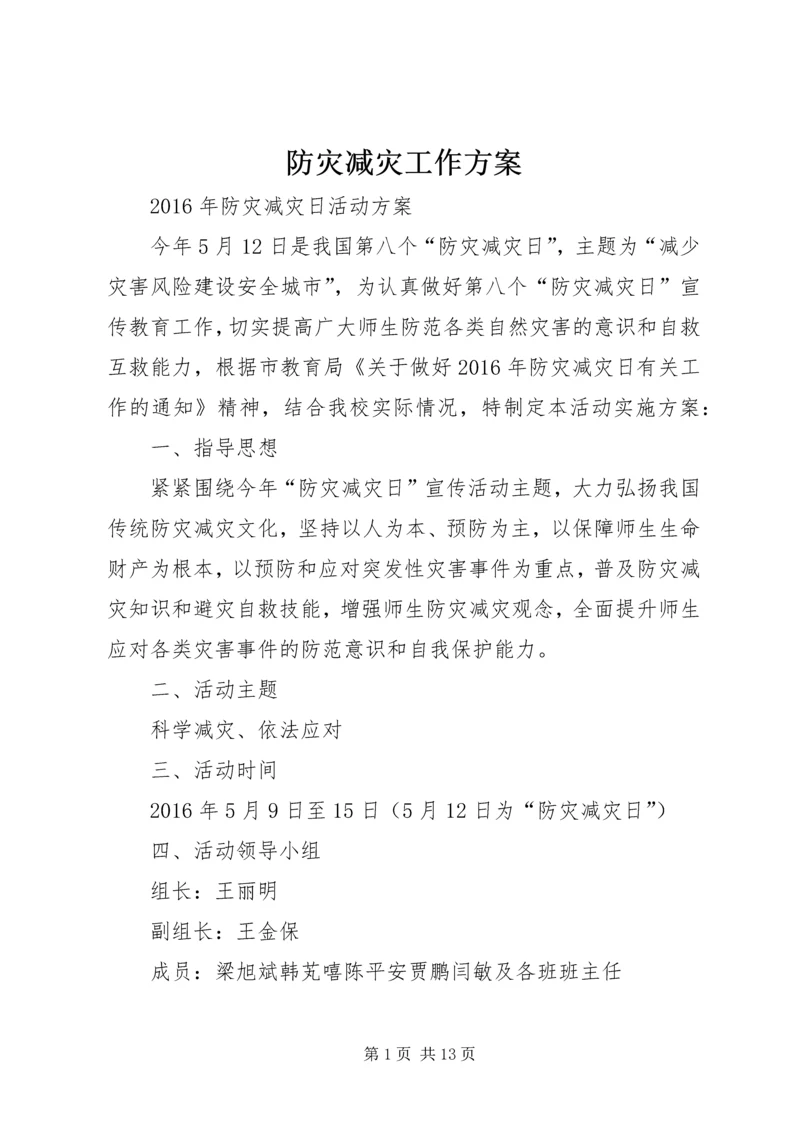 防灾减灾工作方案.docx