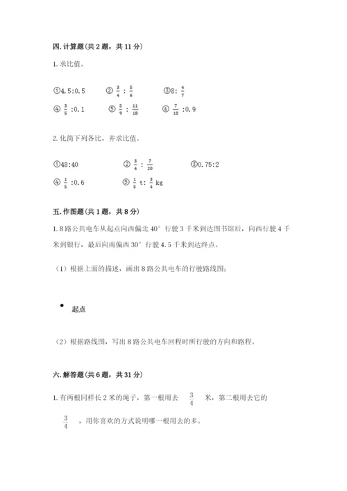 小学六年级数学上册期末考试卷及参考答案【预热题】.docx