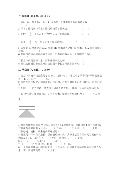 六年级下册数学期末测试卷附完整答案（各地真题）.docx