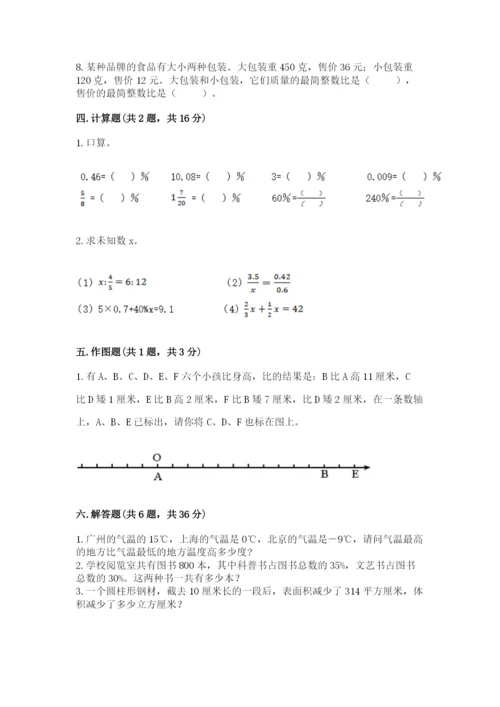 冀教版六年级下册数学 期末检测卷附参考答案（研优卷）.docx