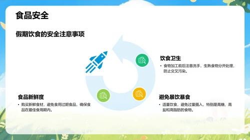 蓝色插画风中小学生暑假安全指导PPT模板