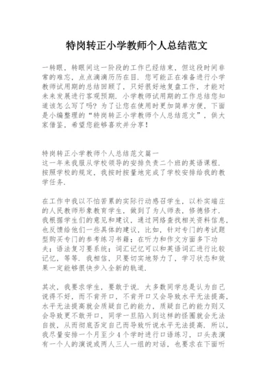 特岗转正小学教师个人总结范文.docx