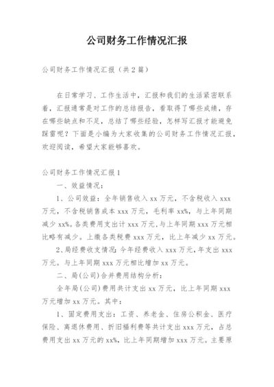 公司财务工作情况汇报.docx