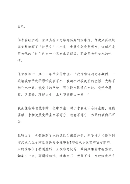 初中生边城阅读心得五篇.docx