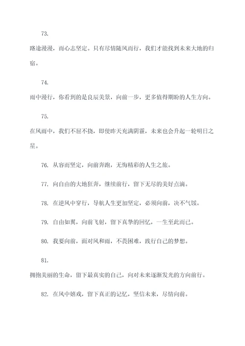 向风而行的好词好句