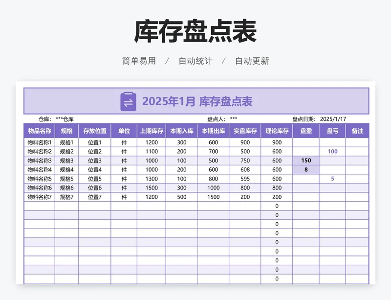 库存盘点表