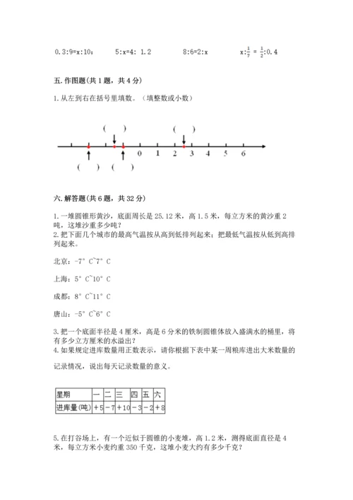 小学数学毕业测试卷附答案【夺分金卷】.docx