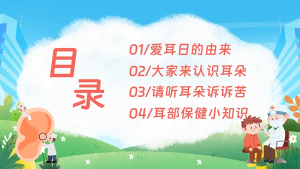 耳朵听力全国爱耳日通用PPT模板