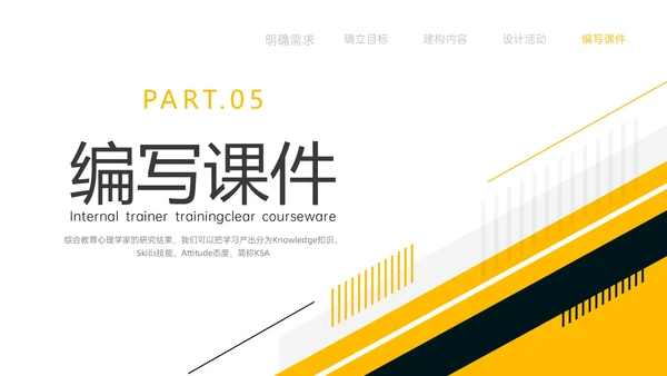 黄色简约形状内训师培训课件开发ppt