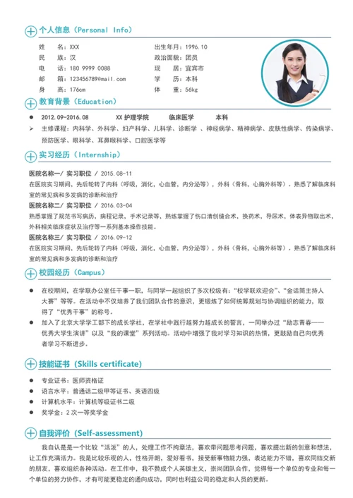 成套医生简历模板word医生个人简历介绍