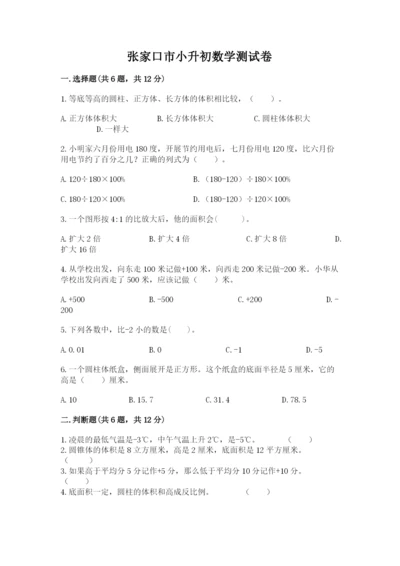 张家口市小升初数学测试卷完整答案.docx
