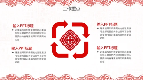 2019猪年新年春节喜庆红色剪纸PPT