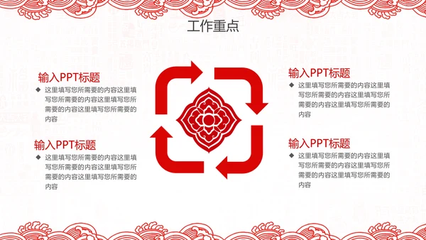 2019猪年新年春节喜庆红色剪纸PPT