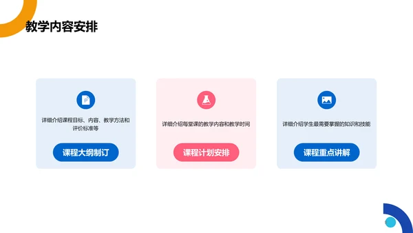 蓝色简约教育培训课程答辩PPT模板