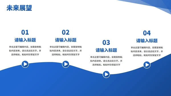蓝色简约高级几何通用工作汇报PPT模板