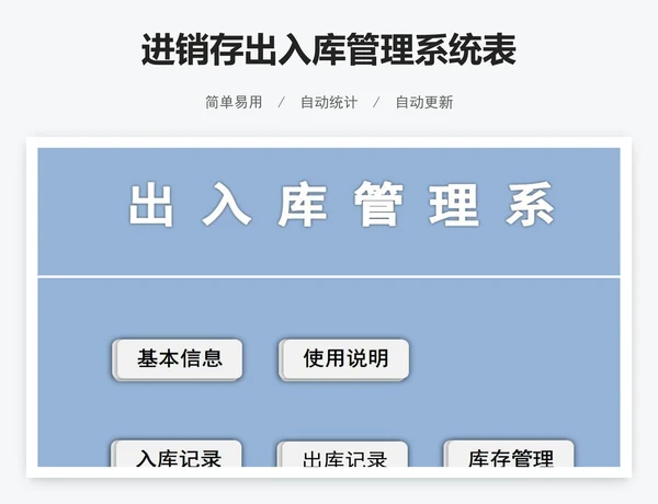 进销存出入库管理系统表