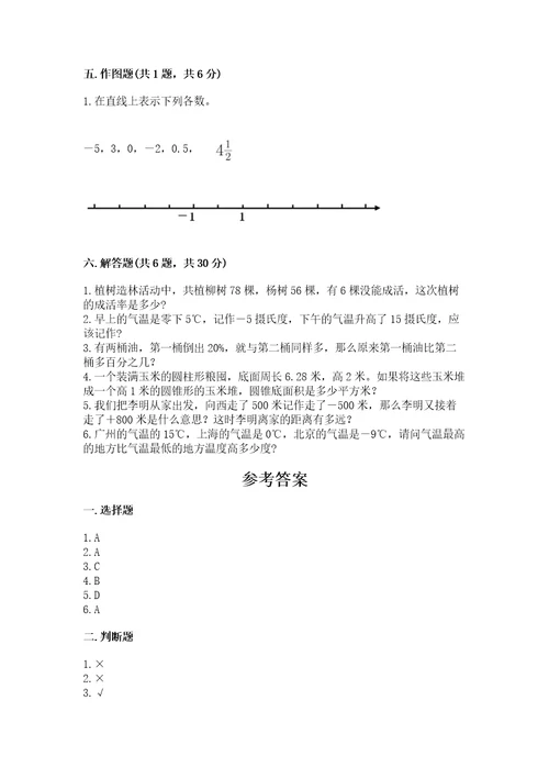 苏教版六年级数学小升初检测试题含完整答案名师系列