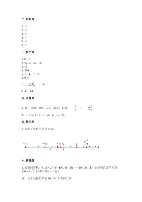康乐县六年级下册数学期末测试卷（黄金题型）.docx