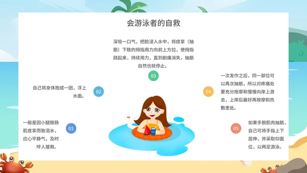小清新卡通风防溺水安全教育PPT模板