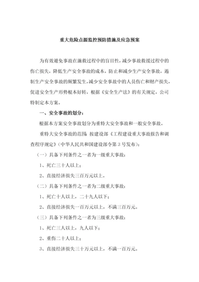 重大危险点源监控预防措施及应急预案（DOC62页）.docx