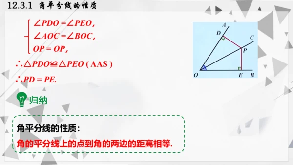 人教版数学八年级上册12.3.1  角平分线的性质课件（共22张PPT）