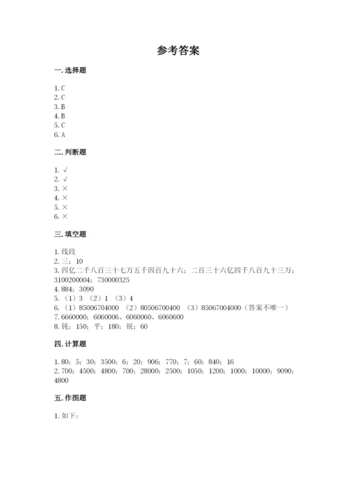 人教版四年级上册数学 期末测试卷附参考答案（满分必刷）.docx