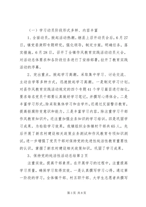 保持党的纯洁性活动总结.docx