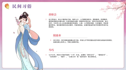中国风手绘浪漫七夕节日科普PPT模板
