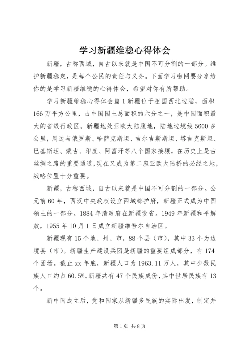 学习新疆维稳心得体会.docx